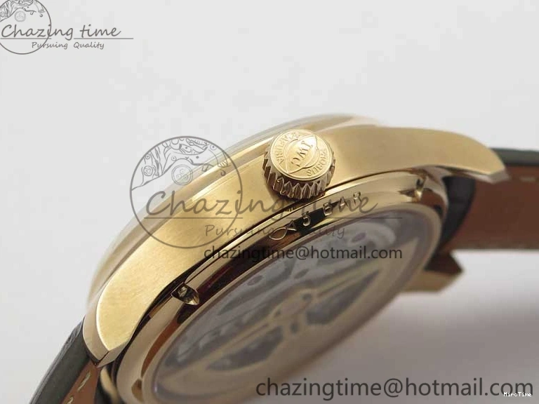 MIROTIME 0409 Compact Portugieser Perpetual Calendar IW503302 RG V9F 1:1 Best Edition White Dial on Brown Leather Strap A 7113